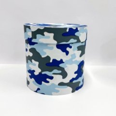 Коробка круглая 18*18 камуфляж синий