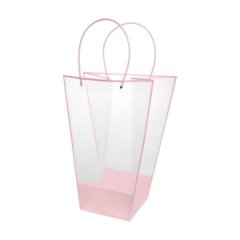Сумка-трапеция прозрачная с пластиковыми ручками 29x15x42.5cm  розовый