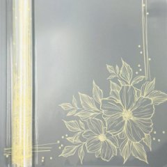 Пленка прозрачная Рамка цветы сливочно-желтый 60см*400гр ± 5%