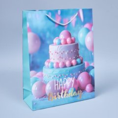 Пакет подарочный Поздравление 6, 40*30*12см (уп 12шт)