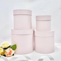 Набор круглых коробок  4 в 1 Пыльная роза  20 × 20 ‒13 × 13 см