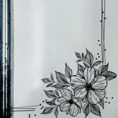 Пленка прозрачная Рамка цветы черный 60см*400гр ± 5%