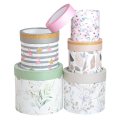 Коробки круглые. С пэт окном. Набор из 5 (13,5*13,5/16*16/18*18/20*20/22*22) Нежность