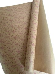 Упаковочная бумага С Новым Годом веточки бордовый на коричневом 720мм/60гр/10м ± 5%