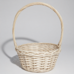 Корзина из ивы 25*25*10/30, круг, натуральный