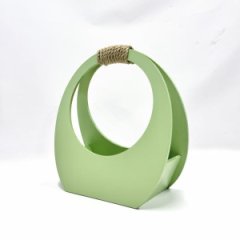 Кашпо сумка круглая большая 350*320*150 фисташковый