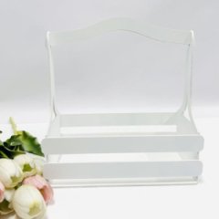 Декоративный ящик двухреечный прямоугольный 250*125 h255 Белый
