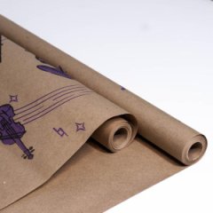 Крафт бумага Музыкацв. черный-сиреневый на коричневом фоне 720/8,5 м