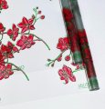 Пленка прозрачная с рисунком Орхидея красная 70см*10ярд ± 5%