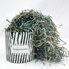 Наполнитель Бумажный двухцветный 100г изумруд/крафт