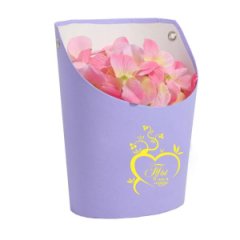 Ваза Овал 12,5*13,5*18 с тиснением Ты в моём сердце сиреневая