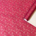 Упаковочная новогодняя бумага Елочки красная 68см/60пл/10м