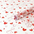 Пленка прозрачная двухцветная Сердечки 2 бело-красные 70см*200гр ± 5%