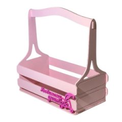 Декоративный ящик двухреечный прямоугольный Любимому учителю 250*125 h255 Королевско-розовый