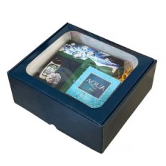 Коробка с ПЭТ-окном цв. темно-синий, 170мм/300мм/120мм