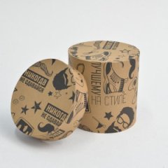 Коробка круглая 18*18 На стиле рисунок черный на коричневом