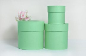 Коробки круглые набор из 3х (10*10/13,5*13,5/15*15) салатовый
