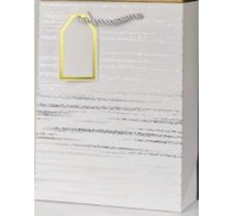 Пакет подарочный Стиль, 32*26*12см, белый металл
