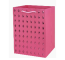 Пакет подарочный Ромбы металл, 23*18*10см, розовый