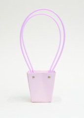 Сумка-трапеция с пластиковыми ручками 9*6,5*10cm, цв. матовый сиреневый