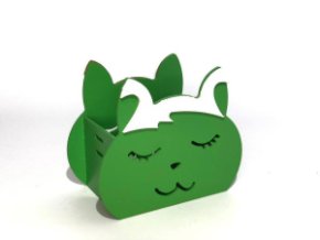 Кашпо Котик Мур салатовый   (12*8*8,5)