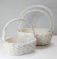 Корзины из ивы, 3 шт, овал, 38*30*13, 33*25*12, 28*20*10 белый