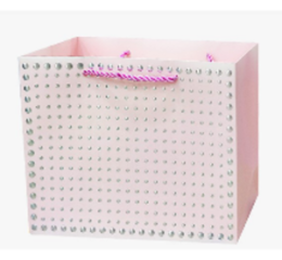 Пакет подарочный Глэм, 32*26*10см, розовый