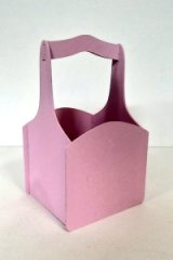 Декоративный ящик из фанеры квадратный 140*125*h225 нежно-розовый