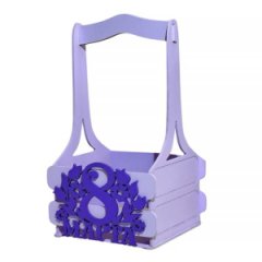 Декоративный ящик двухреечный квадратный С 8 Марта! 140*125*h240 Нежная-лаванда