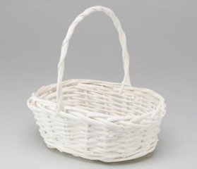 Корзина плетеная ива D22*16х11,5/25 см белый