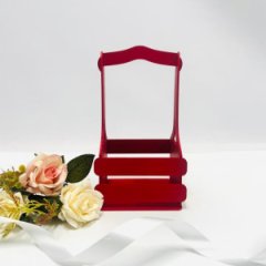 Декоративный ящик двухреечный квадратный 140*125*h240 Красный