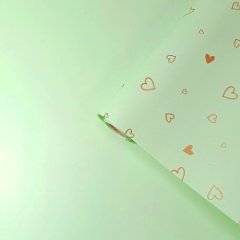 Пленка матовая двухсторонняя Влюбленность светло-фисташковый 58см*10м±5% 65мкм