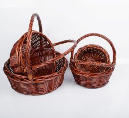 Корзины из ивы 4шт, овал, коричневый, 45*35*15, 38*30*13,  33*25*12, 28*20*10