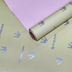 Пленка матовая двухсторонняяКоролева серебро фисташковый/дымчато-розовая 58см/10м±5%/50мкр