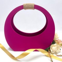 Кашпо сумка круглая маленькая 280*300*120 малиновый