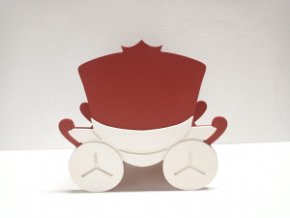 Кашпо Карета  красный  (17*9*16,5)