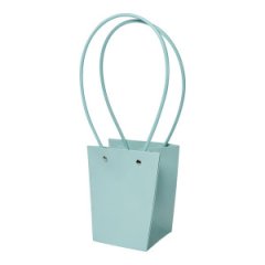 Сумка-трапеция с пластиковыми ручками 17*12*20cm, цв. матовый небесный