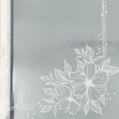 Пленка прозрачная Рамка цветы белая 60см*400гр ± 5%