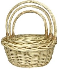 Набор корзин из ивы, 3 шт, круг, 41*41*16*41; 34*34*14*36; 27*27*12*31см, натуральный