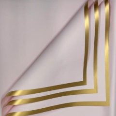 Пленка матовая Рамка золотая/бледно-розовый  20 листов 58*58см 65мкм