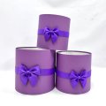 Коробки круглые без крышек Набор из 3х (16*16/18*18/20*20) с бантиком темно-сиреневый