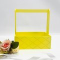 Декоративный ящик прямоугольный декор Ромбы 245*125 h270 сливочно-желтый
