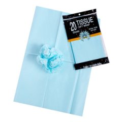 Тишью Бумага, 20  листов в упаковке, 30 грамм, 50cmx66cm, цв. небесный