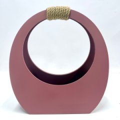 Кашпо сумка круглая большая 350*320*150 пыльная роза