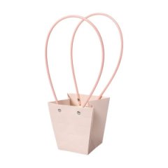 Сумка-трапеция с пластиковыми ручками выбитая 9*6,5*10cm, цв. светло-розовый