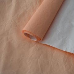Бумага Эколюкс двухцветная персиковый/белый 70см * 5 ярдов ± 5%