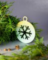 Игрушка новогодняя однослойная Снежинка в шаре 97мм 3шт