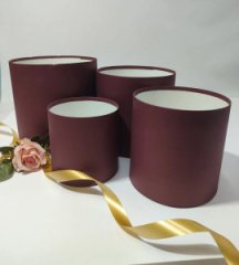 Коробки круглые без крышек Набор из 4х (13*13/16*16/18*18/20*20) бордо