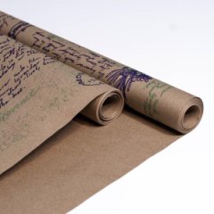 Крафт бумага Лавандацв. салатовый-фиолетовый на коричневом фоне 720мм/60гр/10 м± 5%