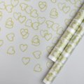 Пленка матовая (MDS) Сердца золотые 60см,40мкм 200гр